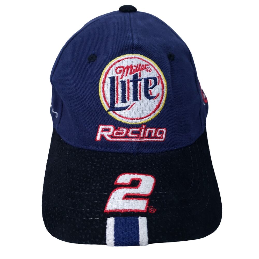 Vintage Rusty Wallace #2 Miller Lite Racing Hat Embroidered Chase Authentics